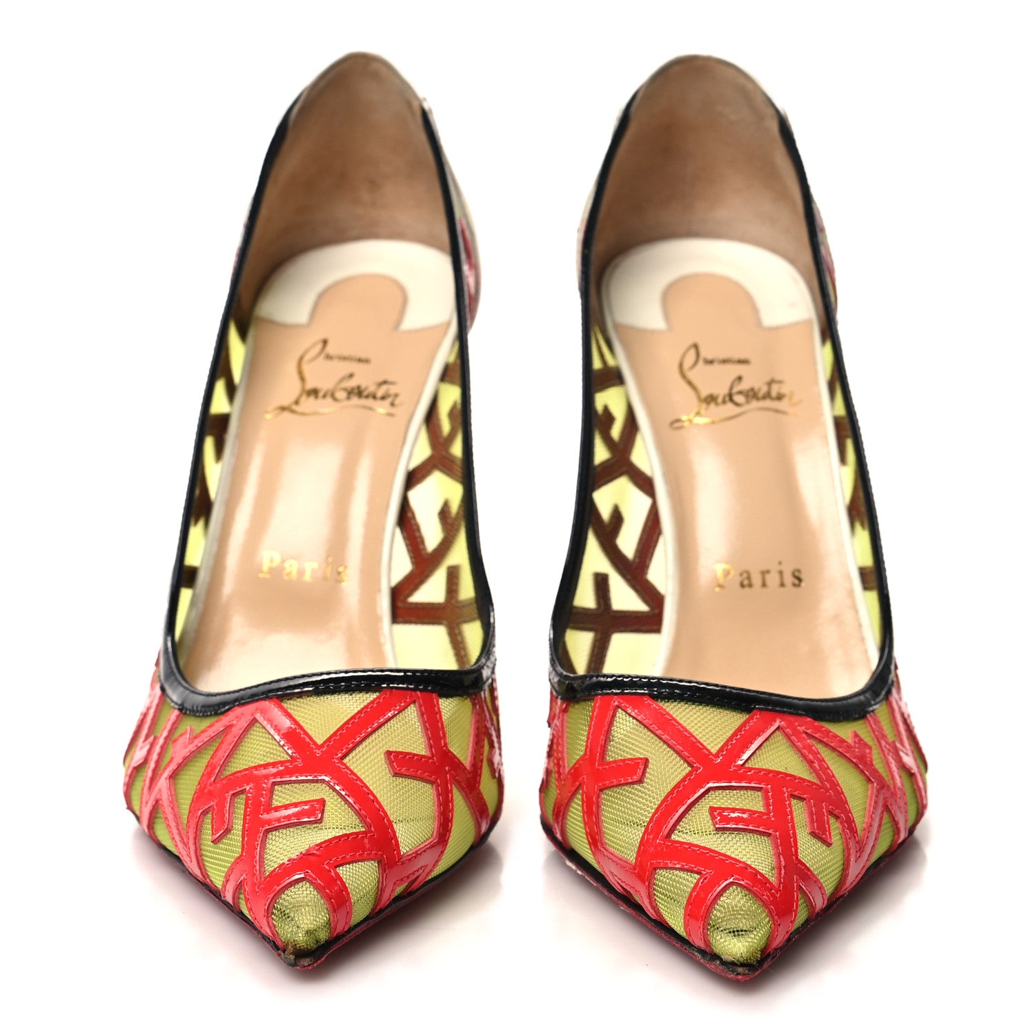 Christian Louboutin Patent Mosaique Rete Tititata 100 Pumps 38.5 Multicolor 2 of 8