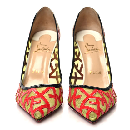 Christian Louboutin Patent Mosaique Rete Tititata 100 Pumps 38.5 Multicolor 2 of 8