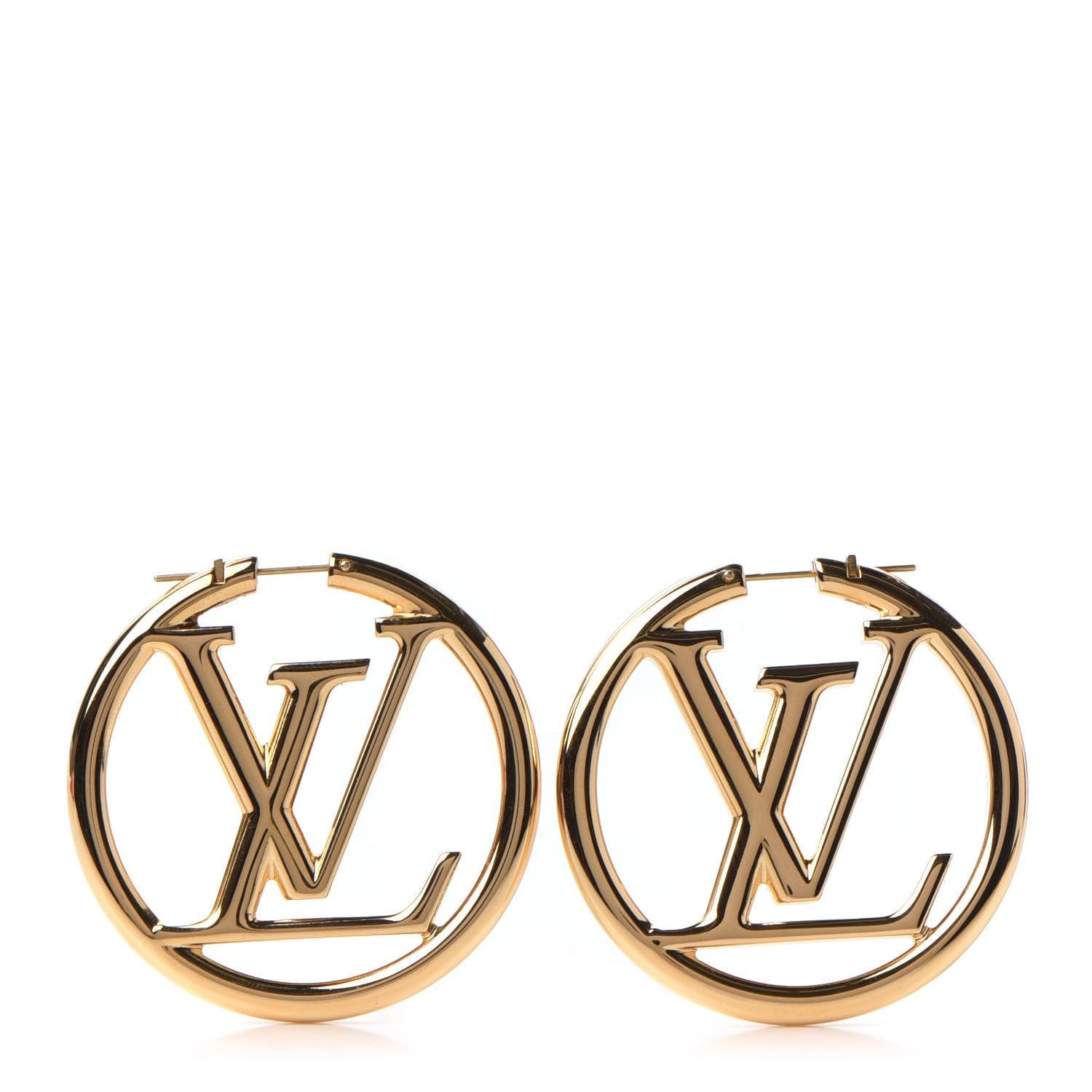 Louis Vuitton Metal Louise Hoop Earrings Gold 1 of 5