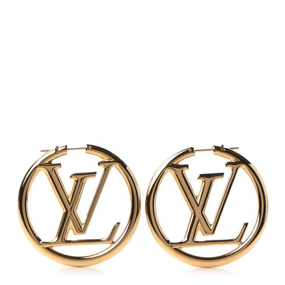 Louis Vuitton Metal Louise Hoop Earrings Gold 1 of 5