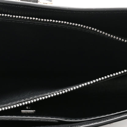 Salvatore Ferragamo Calfskin Studded Trifolio Shoulder Bag Black 5 of 9