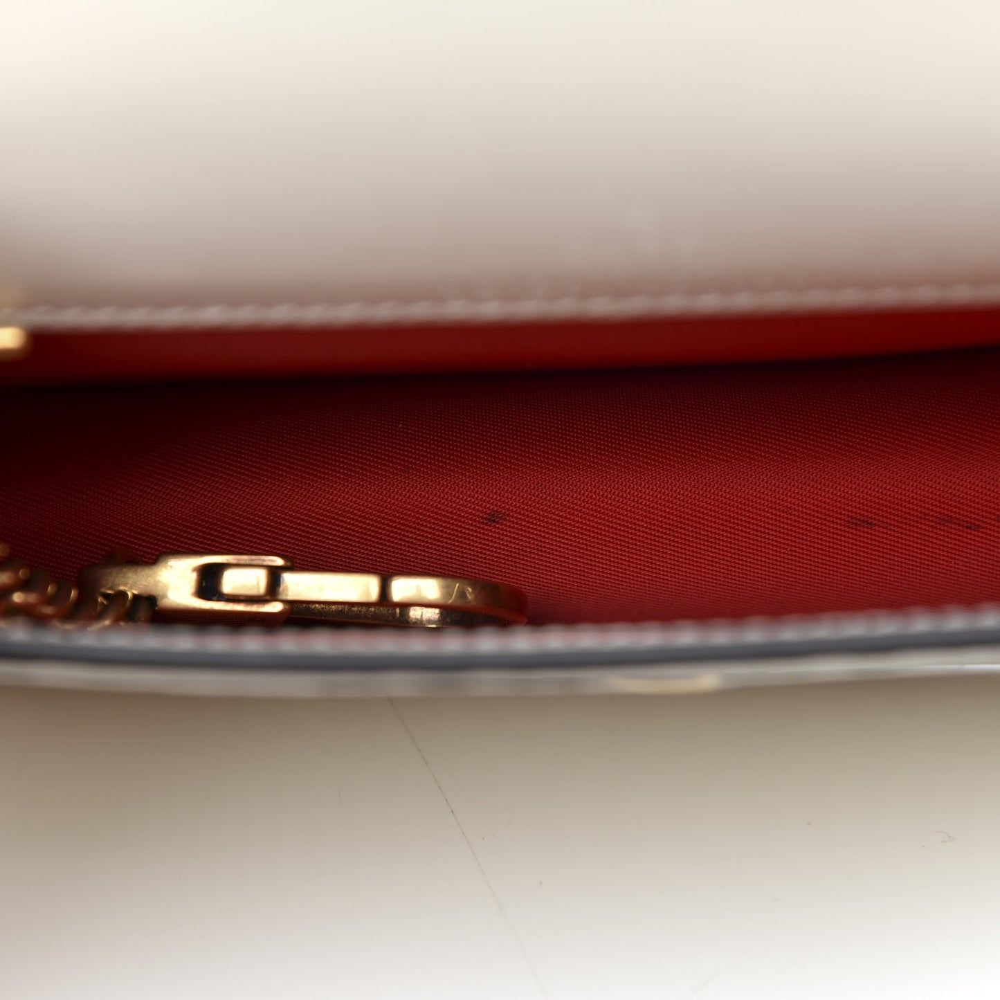 Guccissima Mini Cherry Chain Bag White