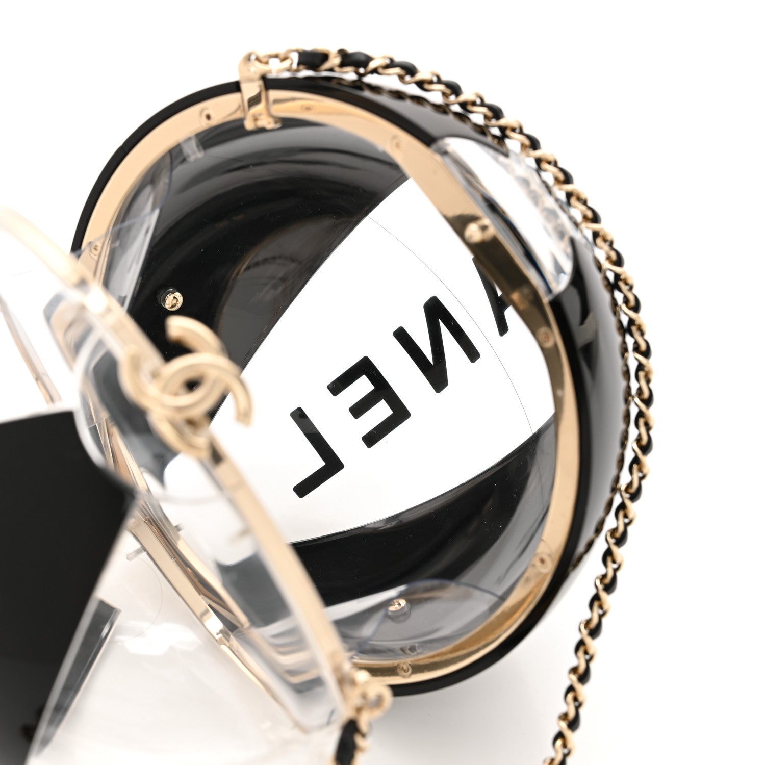 Chanel Plexiglass Coco Beach Ball Minaudiere Clutch  Black 6 of 11
