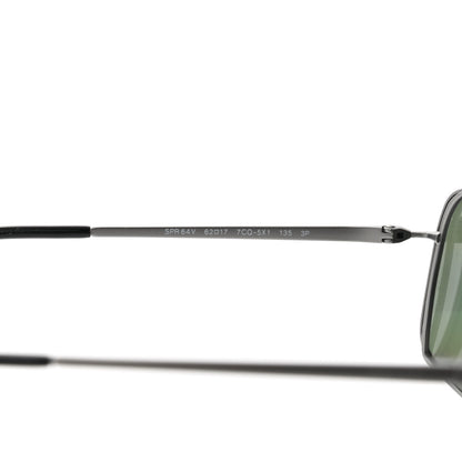 Prada Rectangular Sunglasses SPR 64V Silver Black 6 of 6