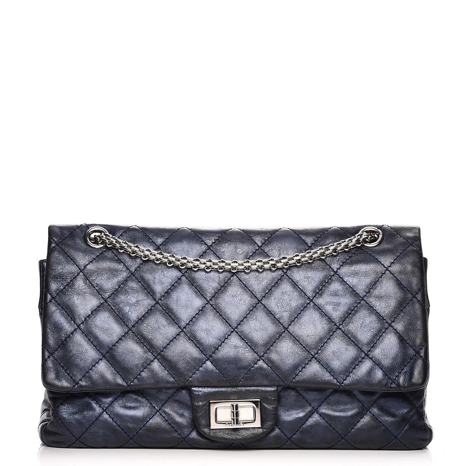 Chanel Metallic Calfskin 2.55 Reissue Flap 227 Blue 1 of 12