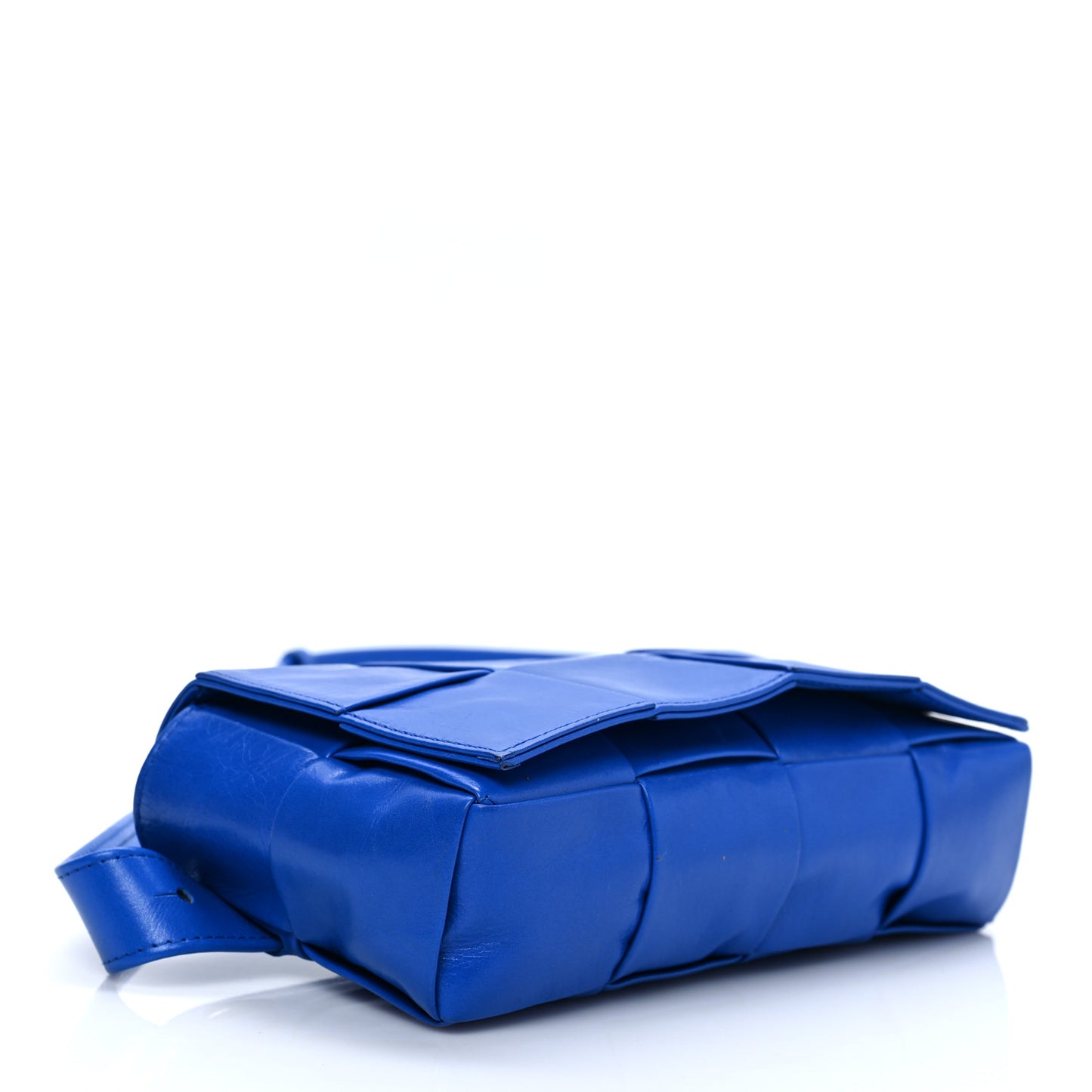 Paper Calfskin Intrecciato Cassette Belt Bag Blue