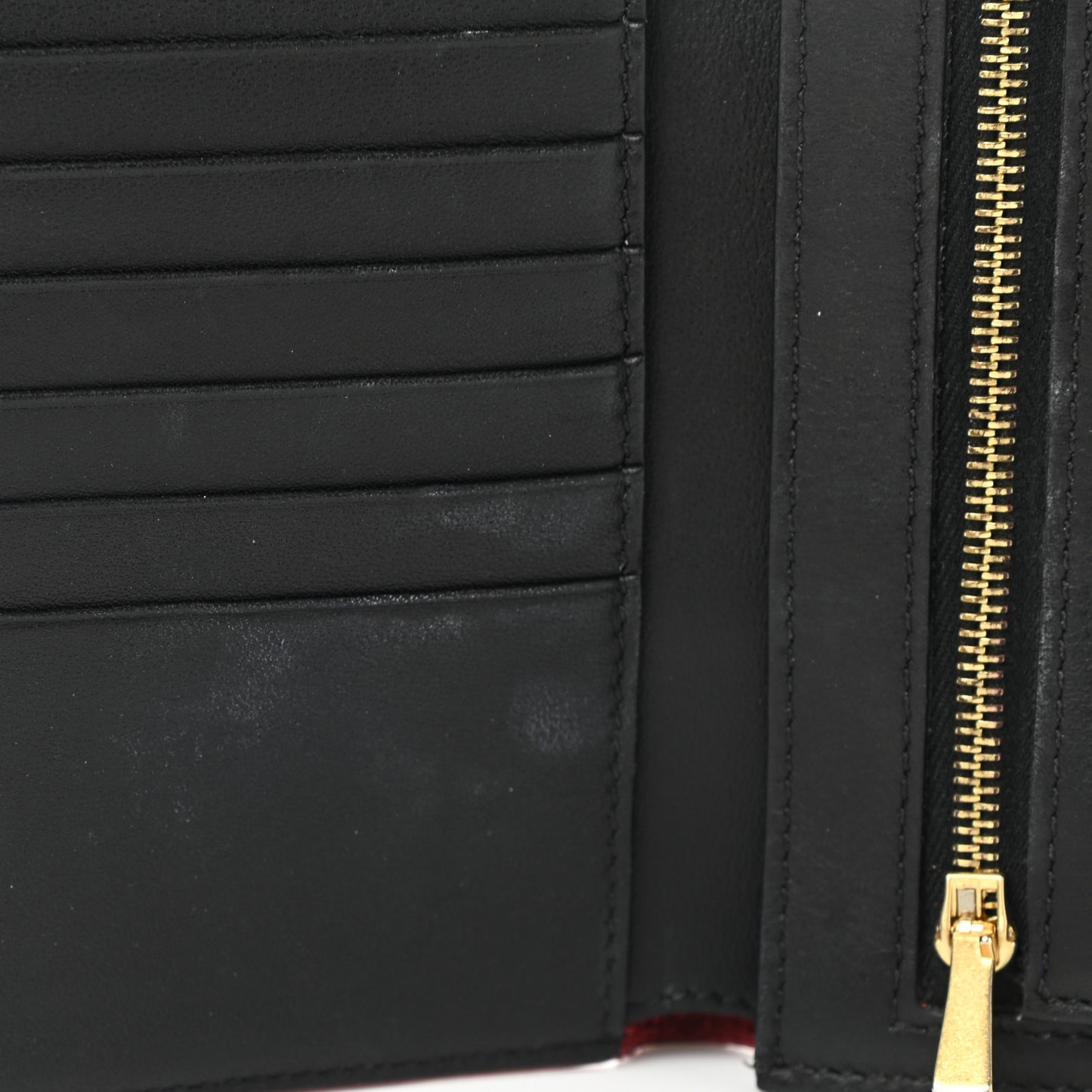 Smooth Calfskin Medium Multifunction Strap Wallet Coquelicot