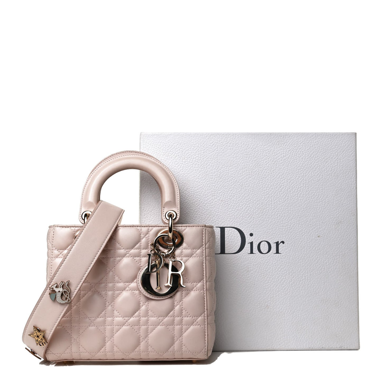 Lambskin Cannage Small Lucky Badges My Lady Dior Pink