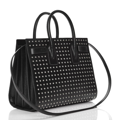 Saint Laurent Grain De Poudre Studded Small Sac De Jour Black 4 of 9