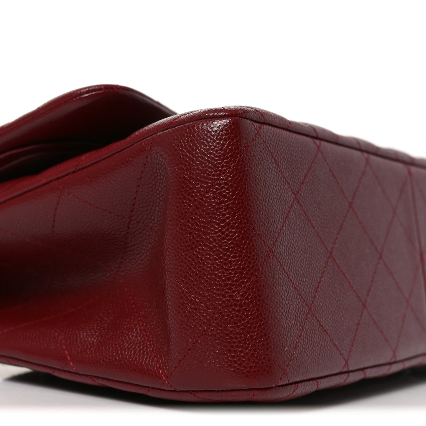 Caviar Quilted Jumbo Double Flap Burgundy