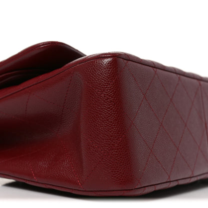 Chanel Caviar Quilted Jumbo Double Flap Burgundy 8 of 10