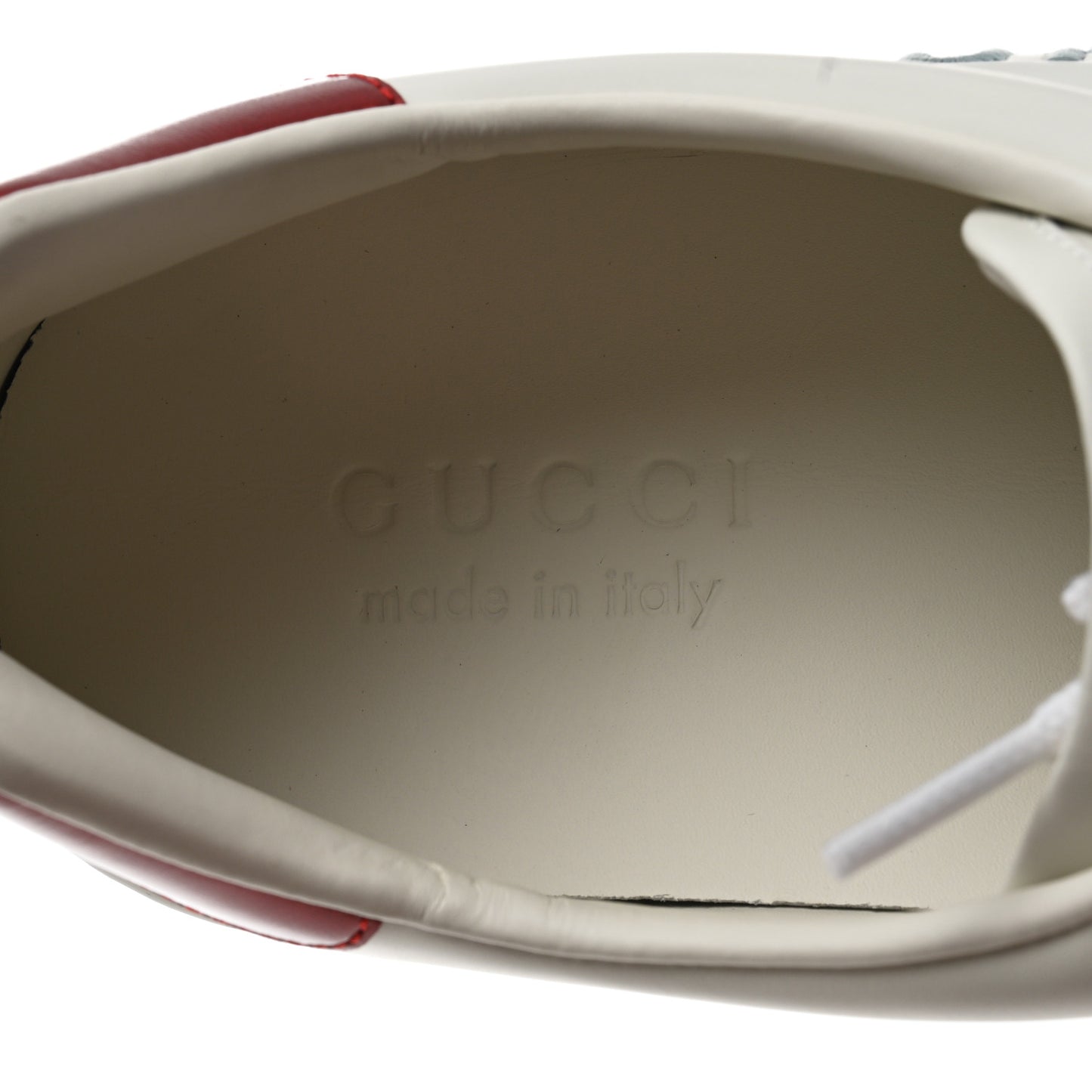 Calfskin Web Mens Gucci Band Ace Sneakers 9.5 White