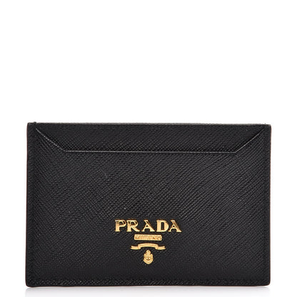 Prada Saffiano Metal Card Case Black 1 of 6