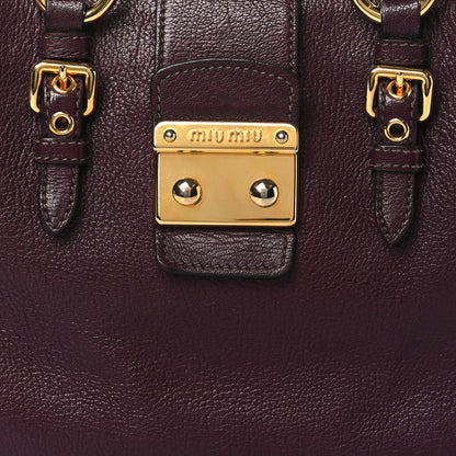 Miu Miu Goatskin Madras Shopping Tote Astrale Rosa 7 of 13
