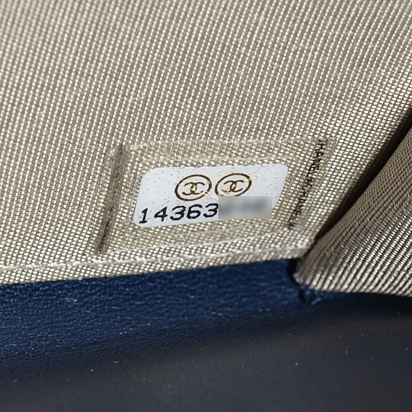 Caviar Large Timeless CC Zip Around Wallet Navy Blue