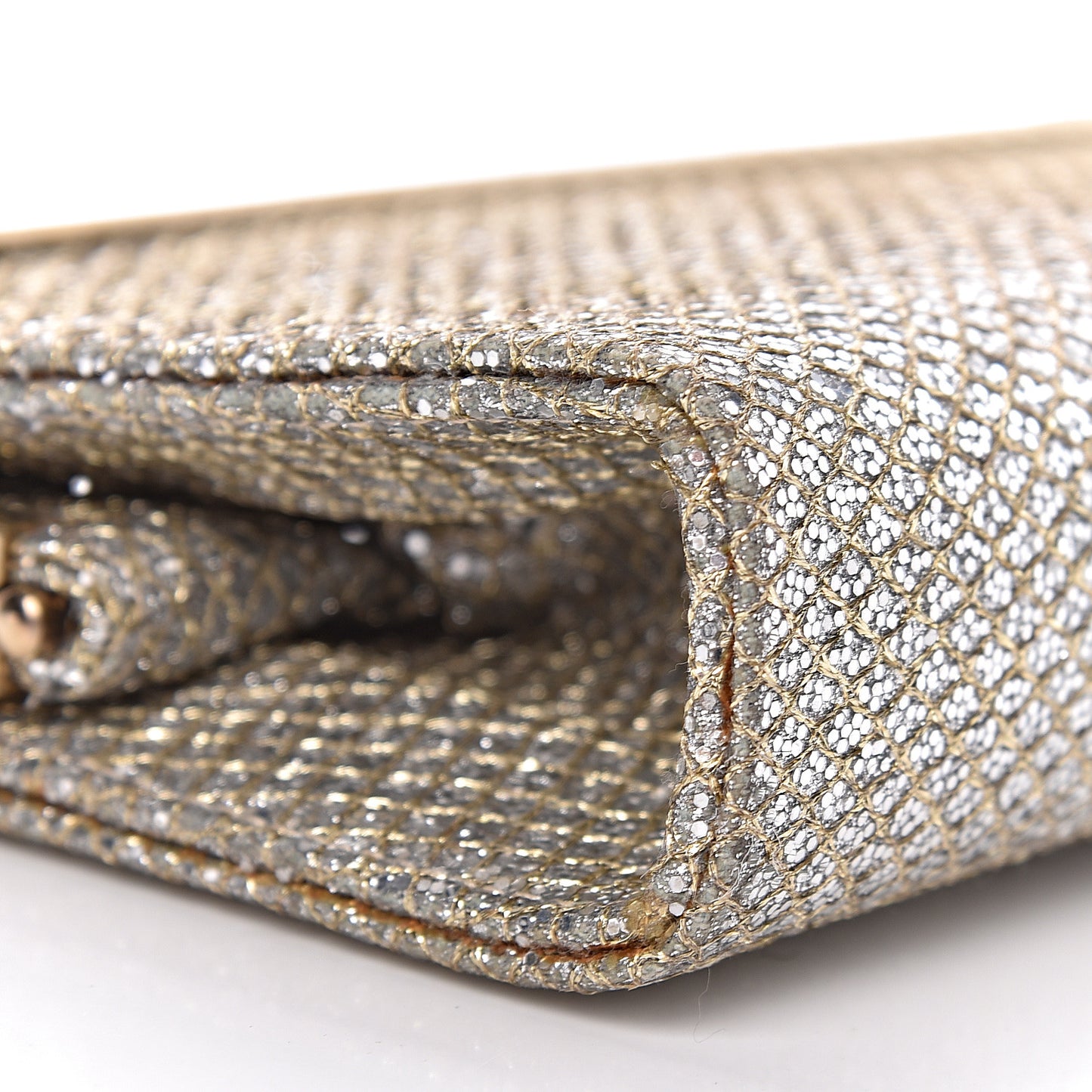 Glitter Fabric Clutch Champagne