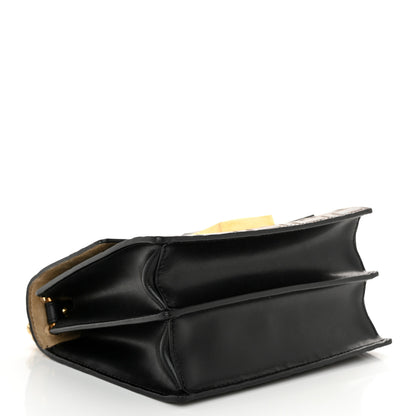 Fendi Vitello Liberty Bi-Color FF 1974 Embossed Small Kan U Shoulder Bag Maya Black 4 of 14