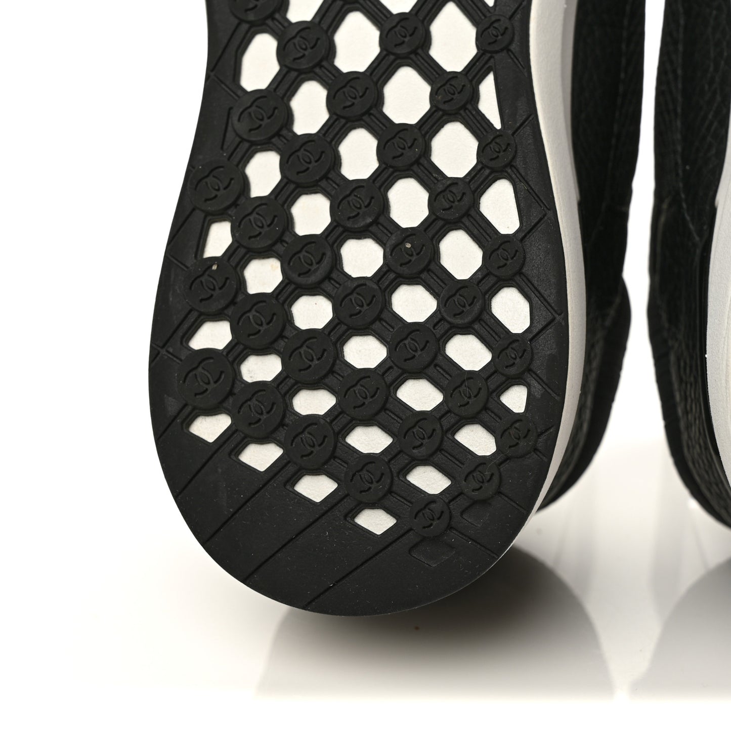 Calfskin Mesh Lycra Suede Womens Logo Sneakers 41 Black