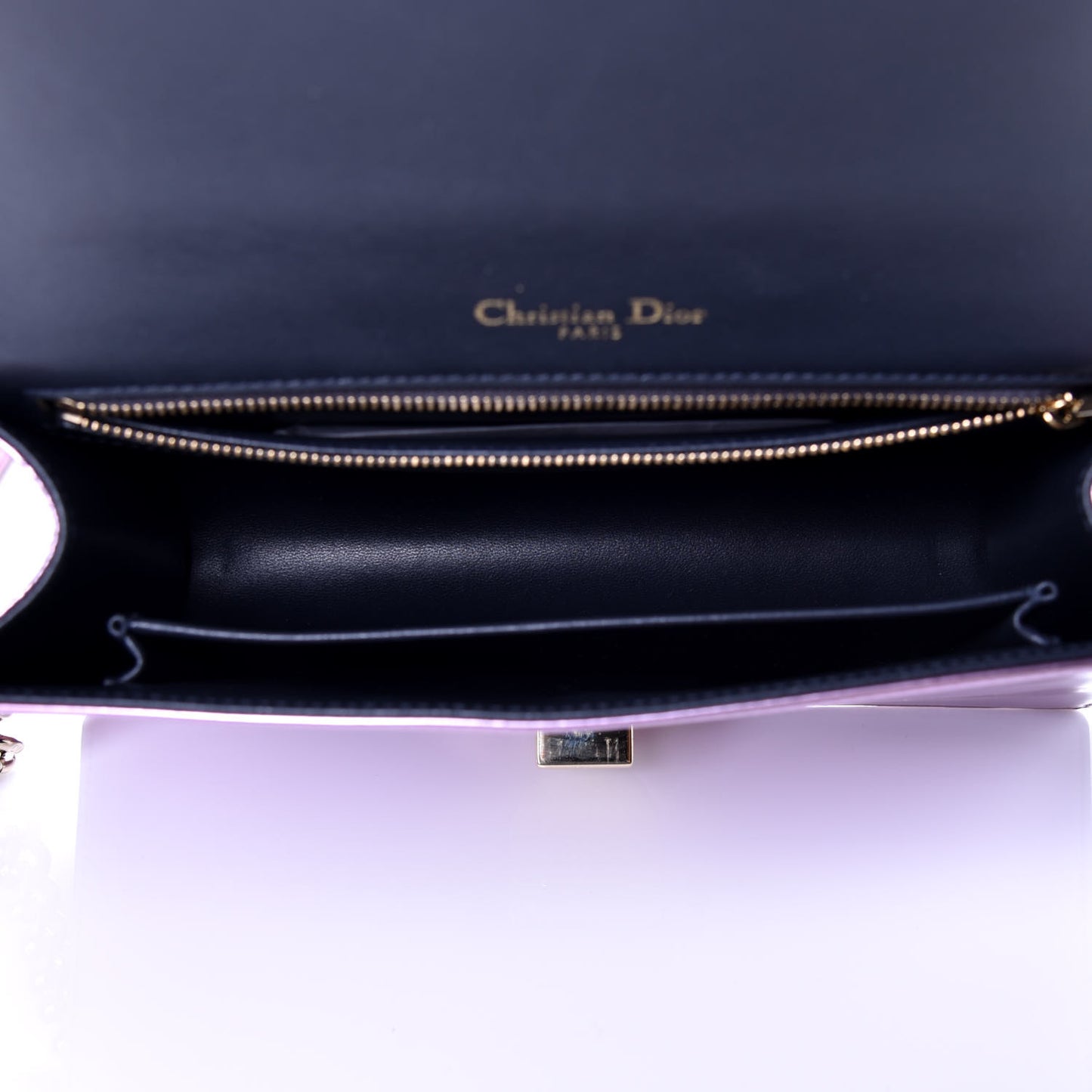 Metallic Patent Micro-Cannage Medium Diorama Flap Bag Purple