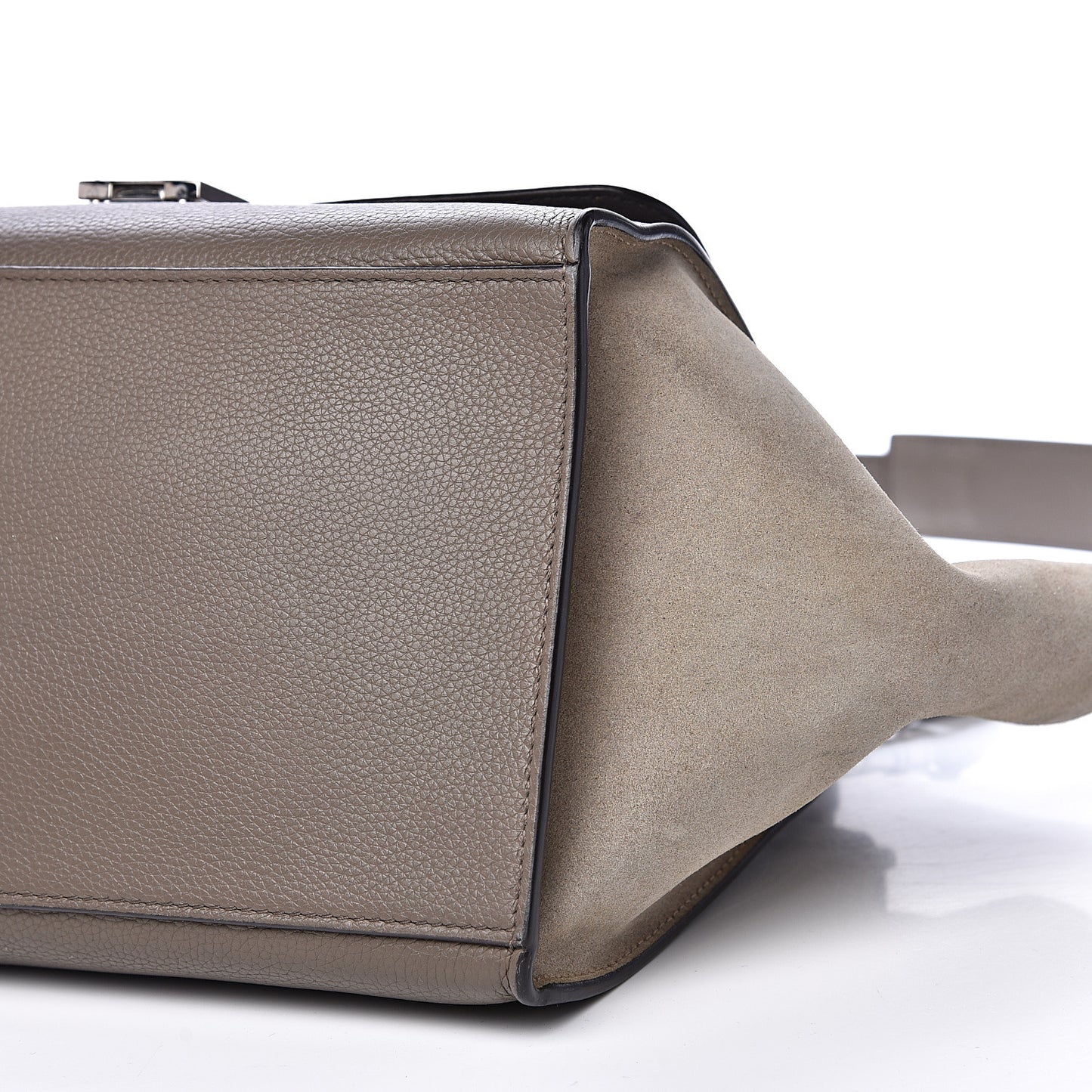 Drummed Calfskin Suede Medium Trapeze Souris