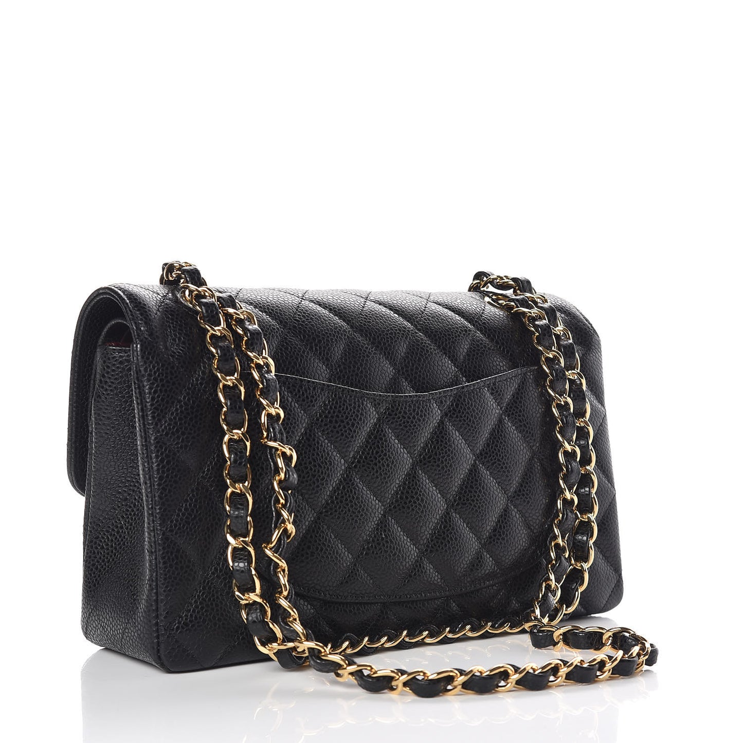 Caviar Quilted Small Double Flap Black
