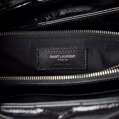 Saint Laurent Patent Y Quilted Monogram Medium Loulou Chain Satchel Black 7 of 11