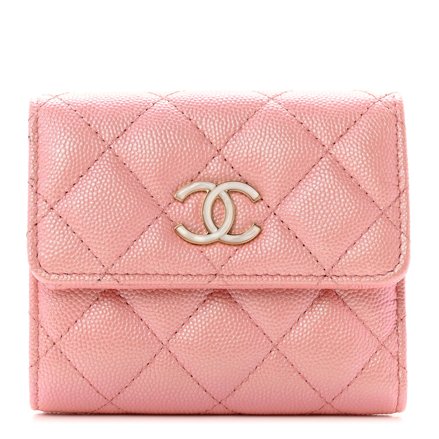 Chanel Iridescent Caviar Quilted Small Flap Wallet Rose Pink 1 of 9