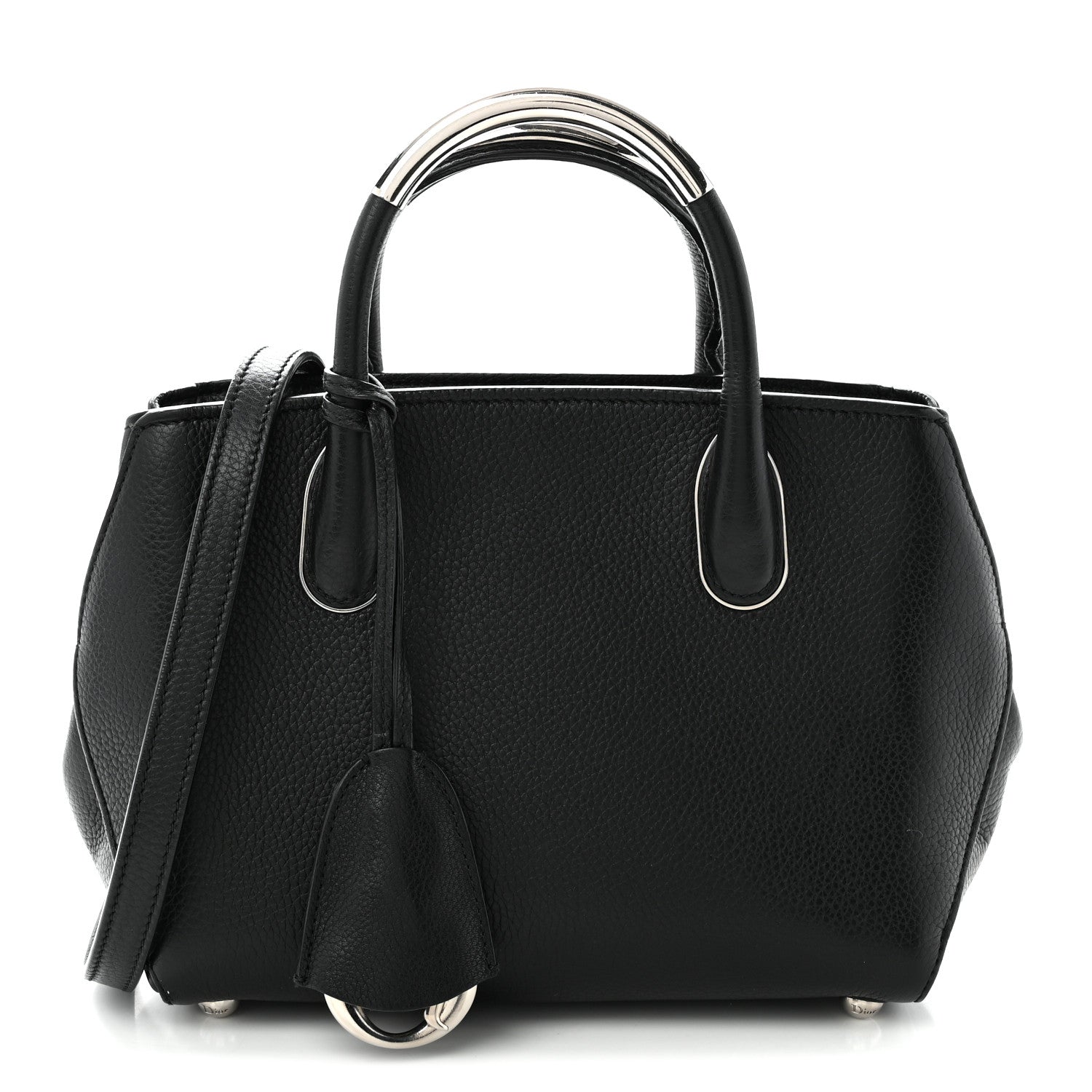 Christian Dior Grained Calfskin Small Open Bar Tote Black 1 of 11