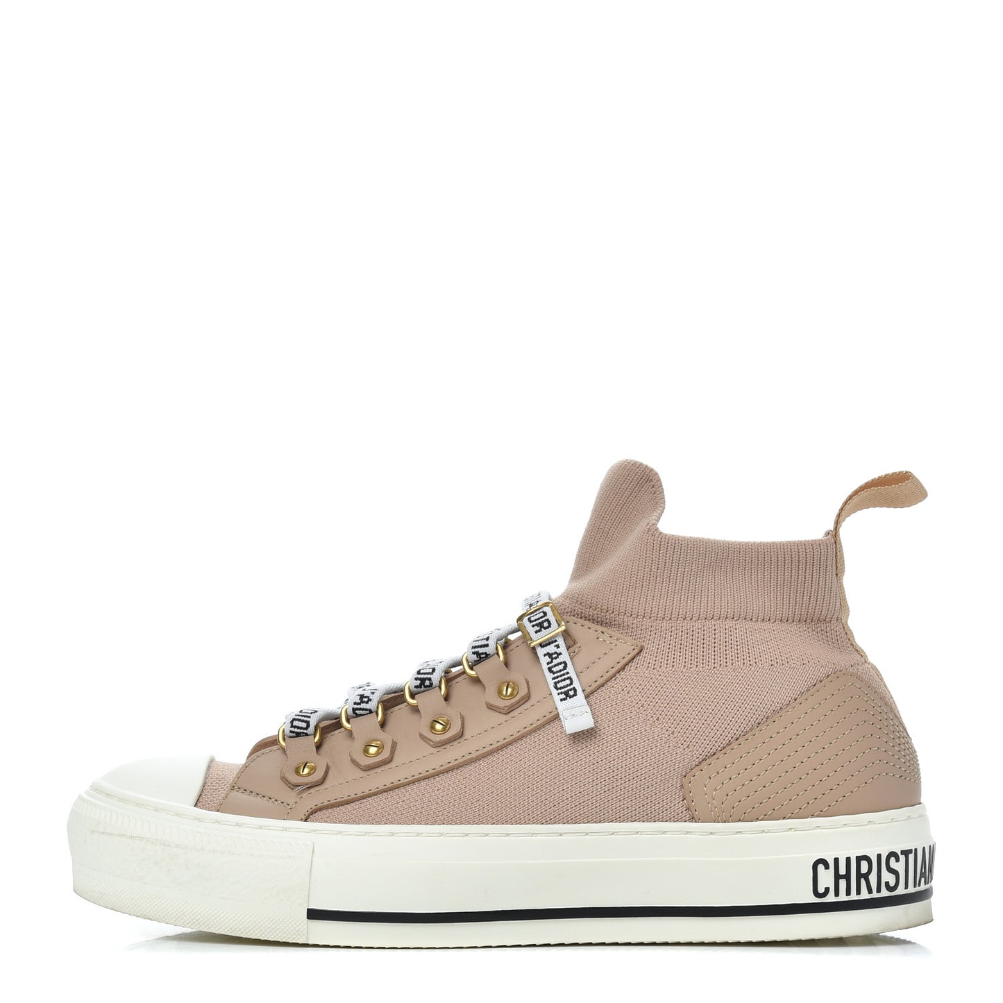 Technical Knit Womens Walk'n Dior High Top Sneakers 35.5 Nude