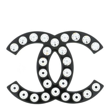 Chanel Resin Crystal CC Brooch Black 1 of 6