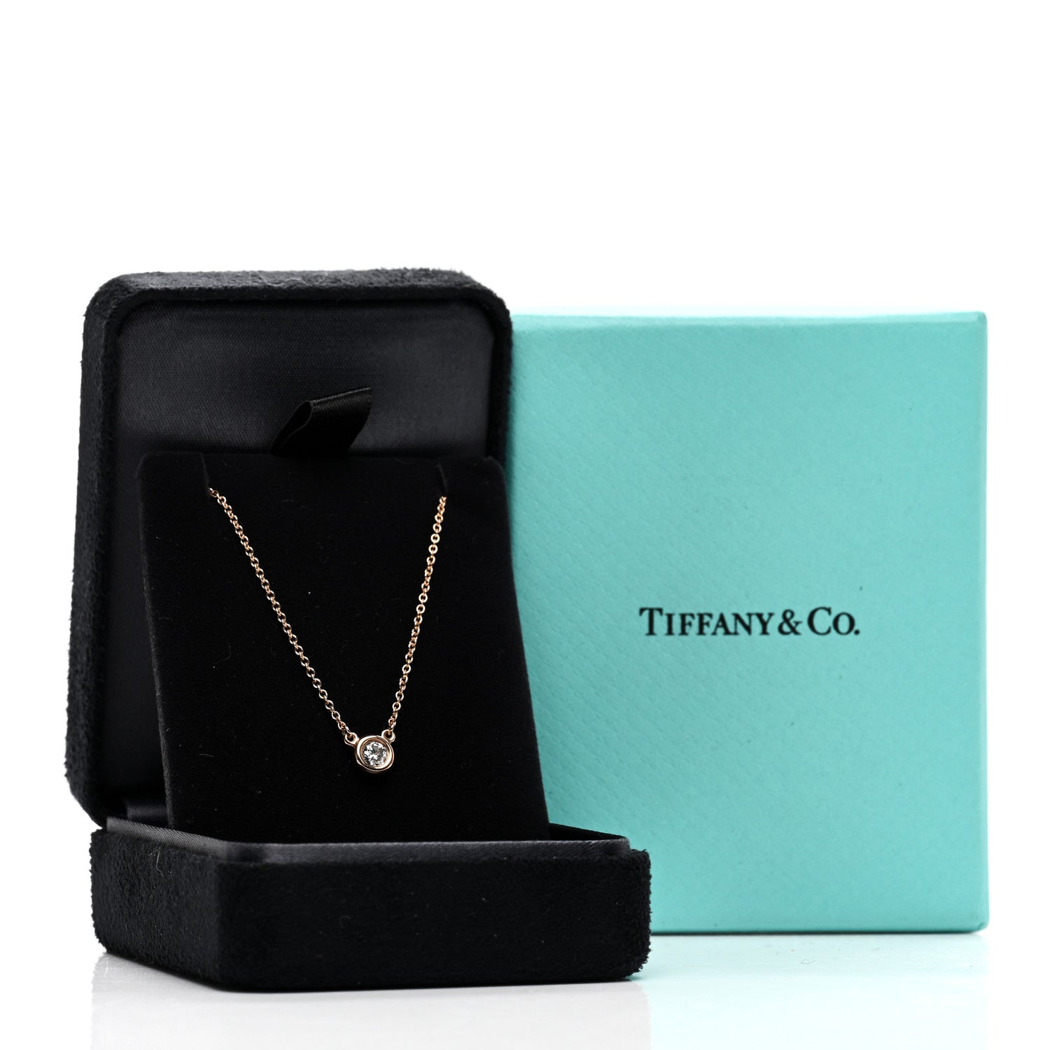 Tiffany 18K Rose Gold Diamond .17ct Elsa Peretti Diamonds by the Yard Pendant Necklace 6 of 6