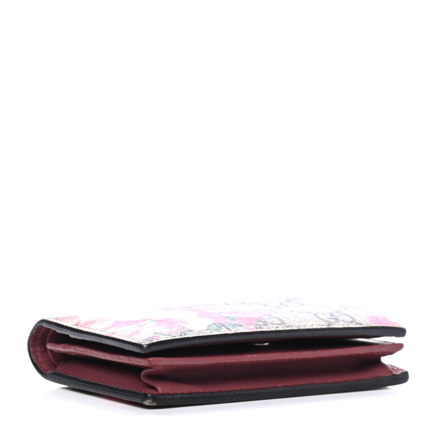 GG Supreme Monogram Blooms Card Case Beige Multicolor Dry Rose