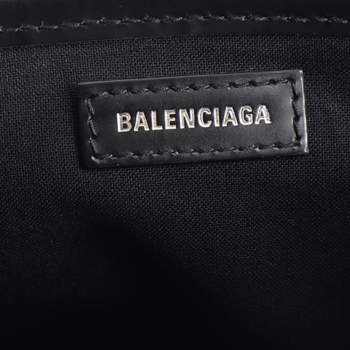 Balenciaga Cotton Canvas Calfskin S Navy Cabas Black 6 of 11