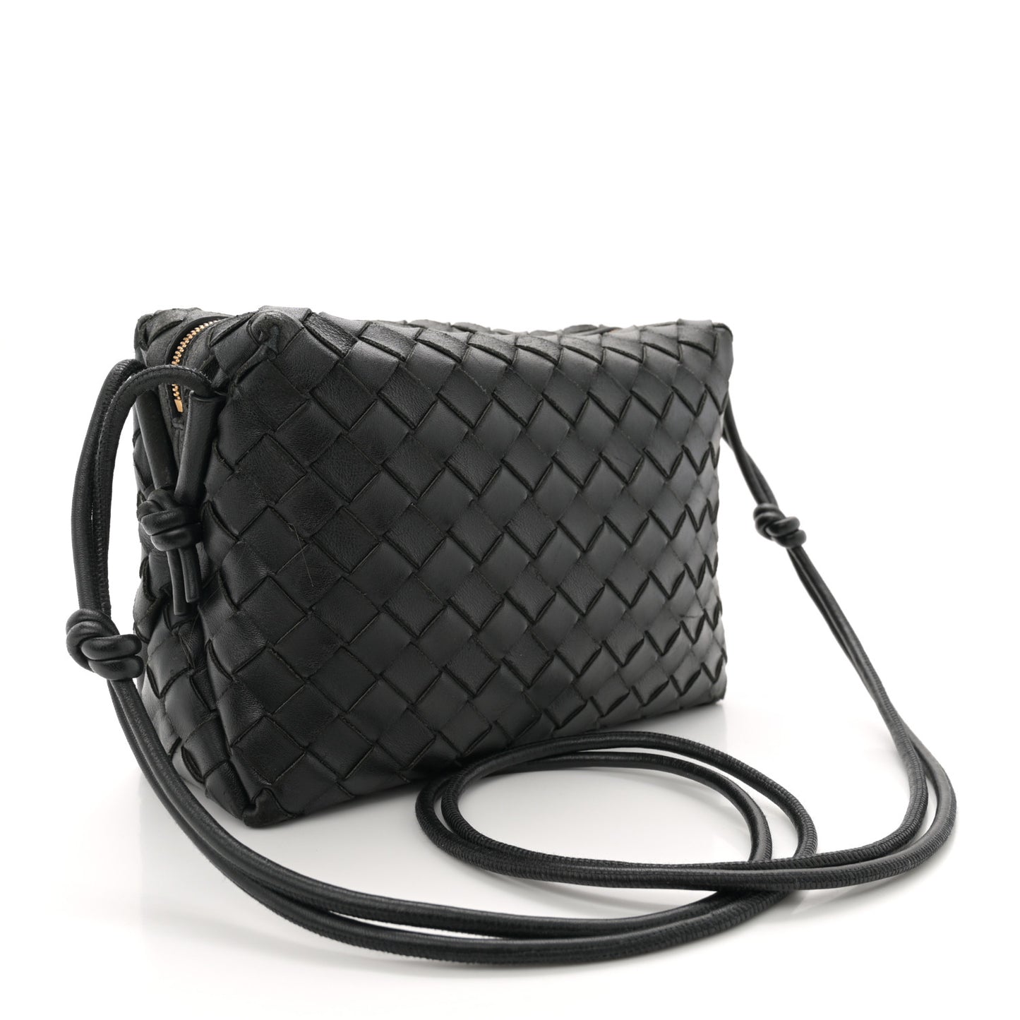Nappa Intrecciato Small Loop Camera Bag Black