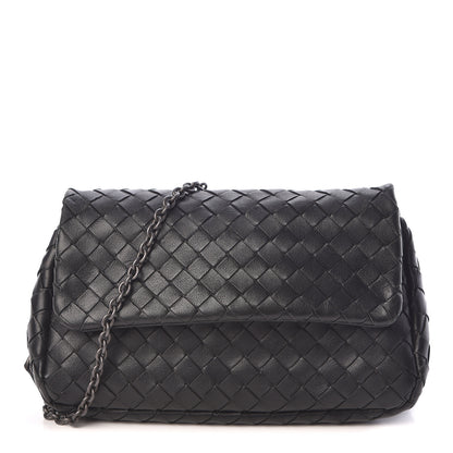 Bottega Veneta Nappa Intrecciato Mini Messenger Bag Black 1 of 9