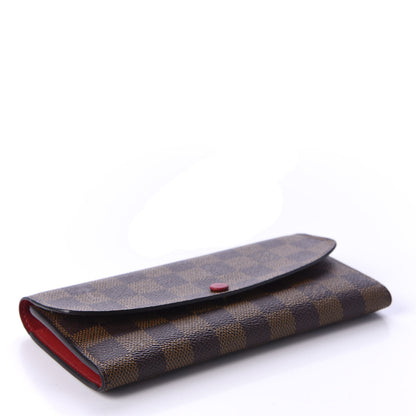 Louis Vuitton Damier Ebene Emilie Wallet Red 4 of 10