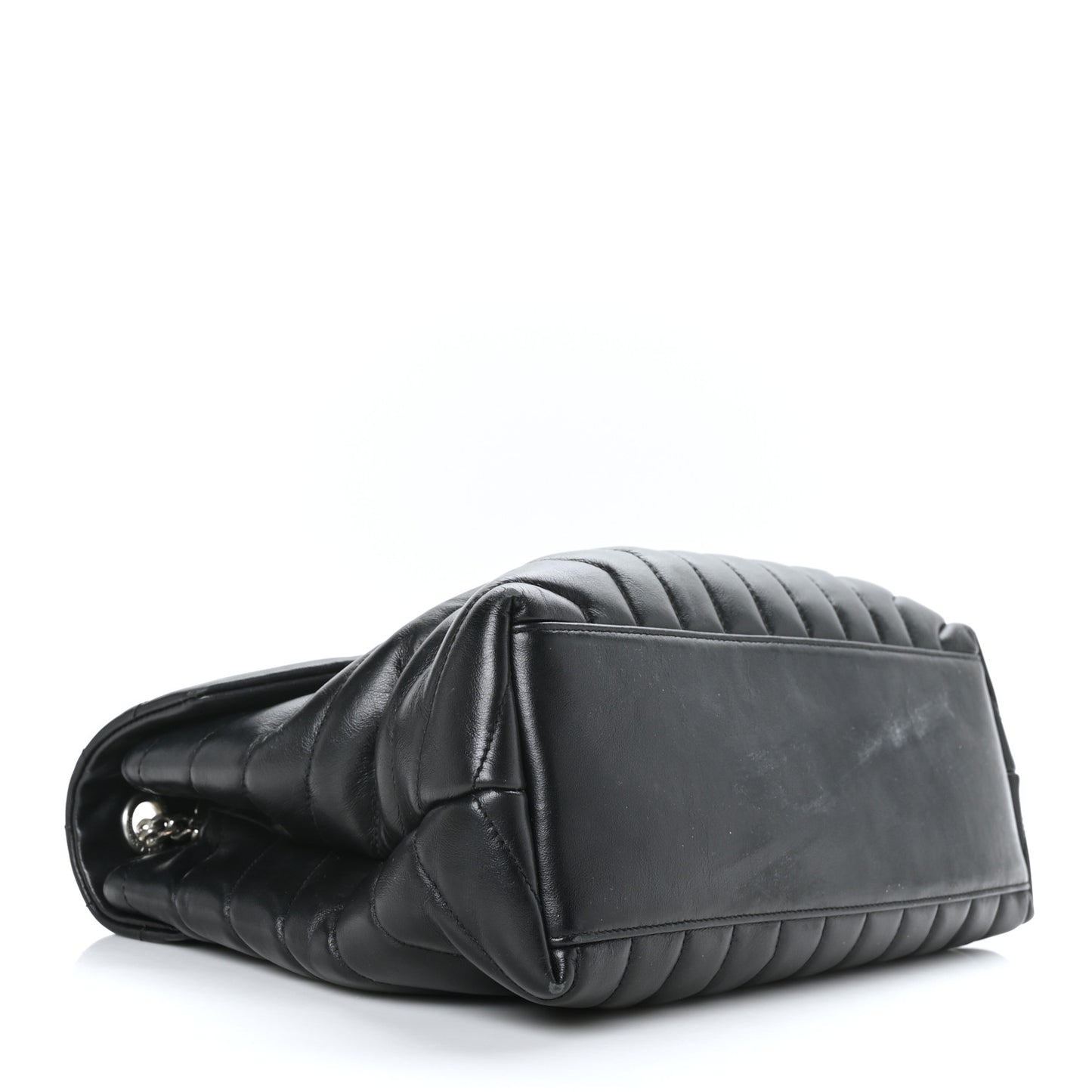 Calfskin Y Quilted Monogram Medium Loulou Chain Satchel Black