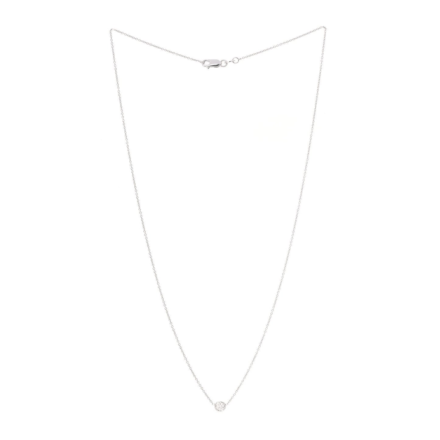 18K White Gold Diamond .10ct Diamonds by the Inch Pendant Necklace
