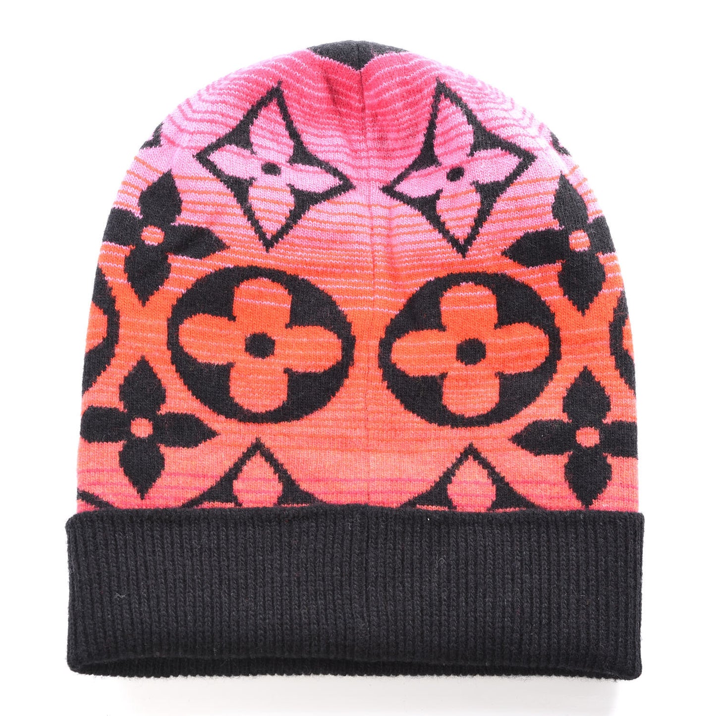 Wool Cashmere Monogram Sunset Snood Hat Black