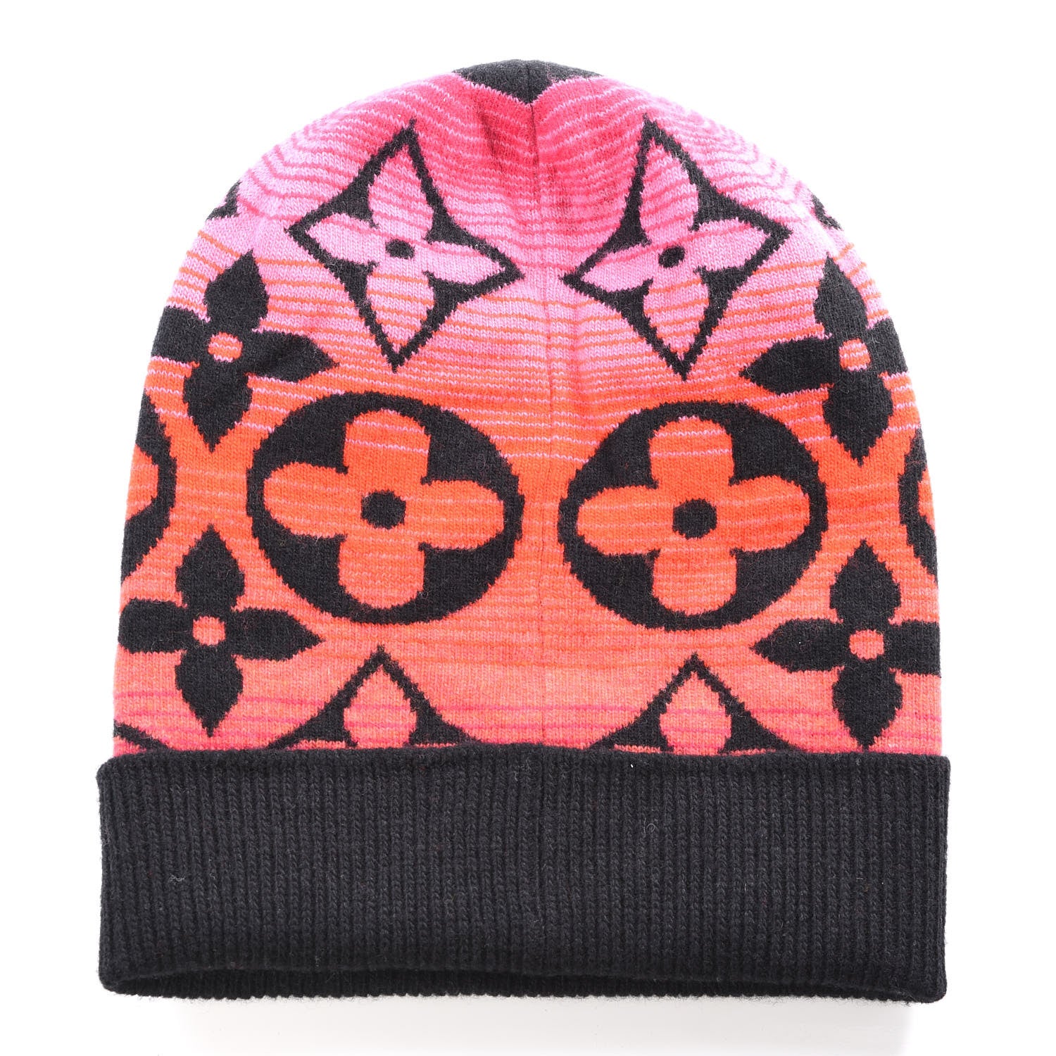 Louis Vuitton Wool Cashmere Monogram Sunset Snood Hat Black 2 of 4