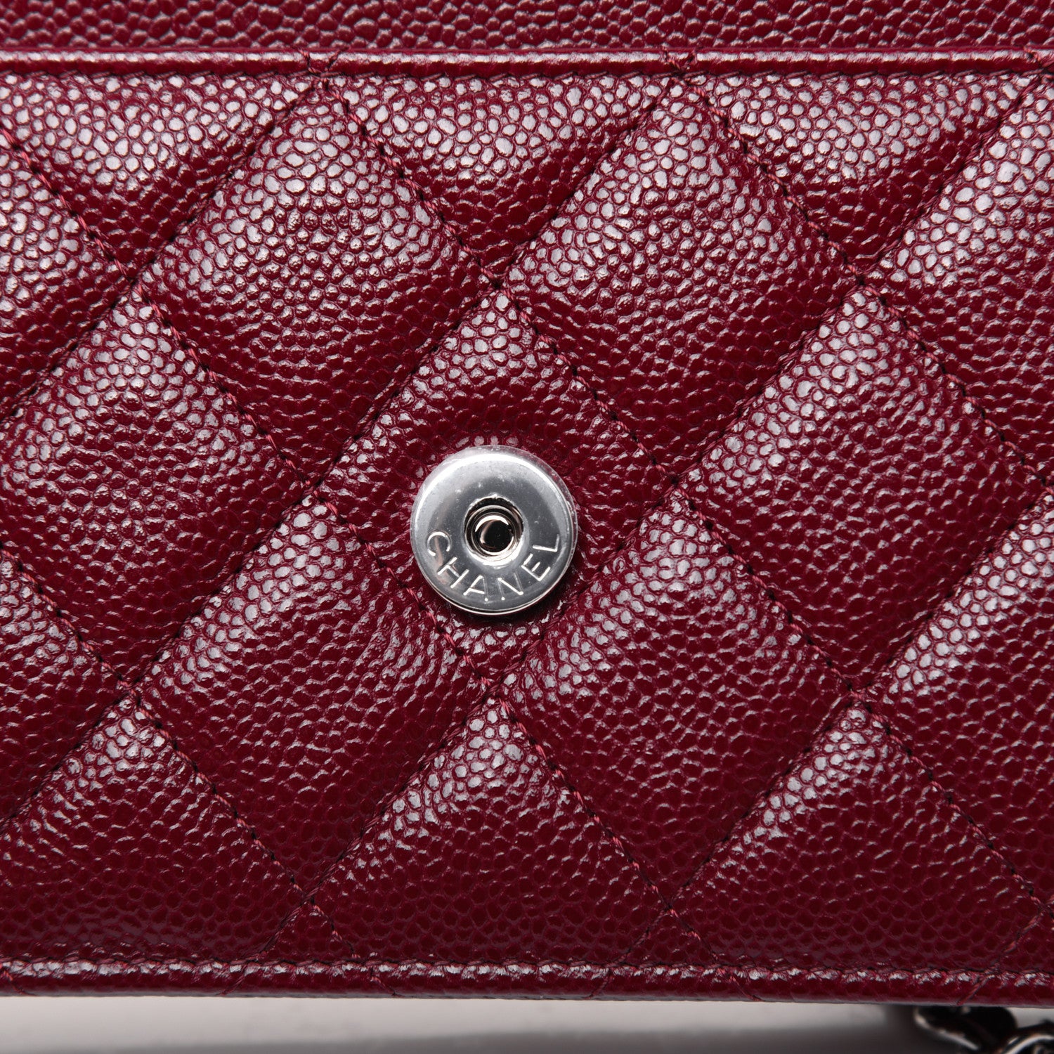 Chanel Caviar Quilted Wallet on Chain WOC Burgundy 16 of 18
