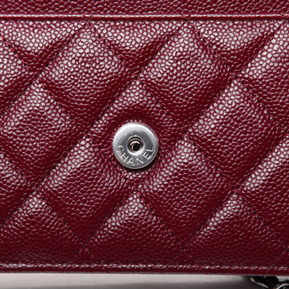 Chanel Caviar Quilted Wallet on Chain WOC Burgundy 16 of 18