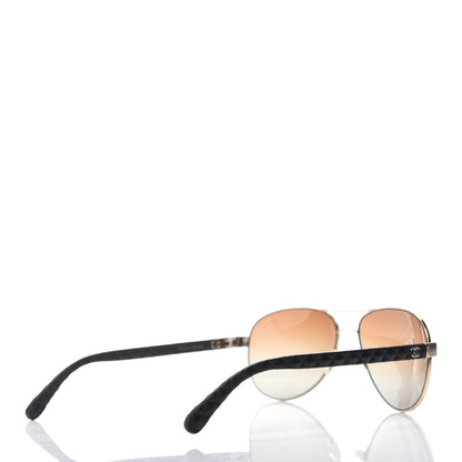 Chanel Pilot Summer Polarized Quilted Aviator Sunglasses 4204-Q Gold Brown 4 of 8