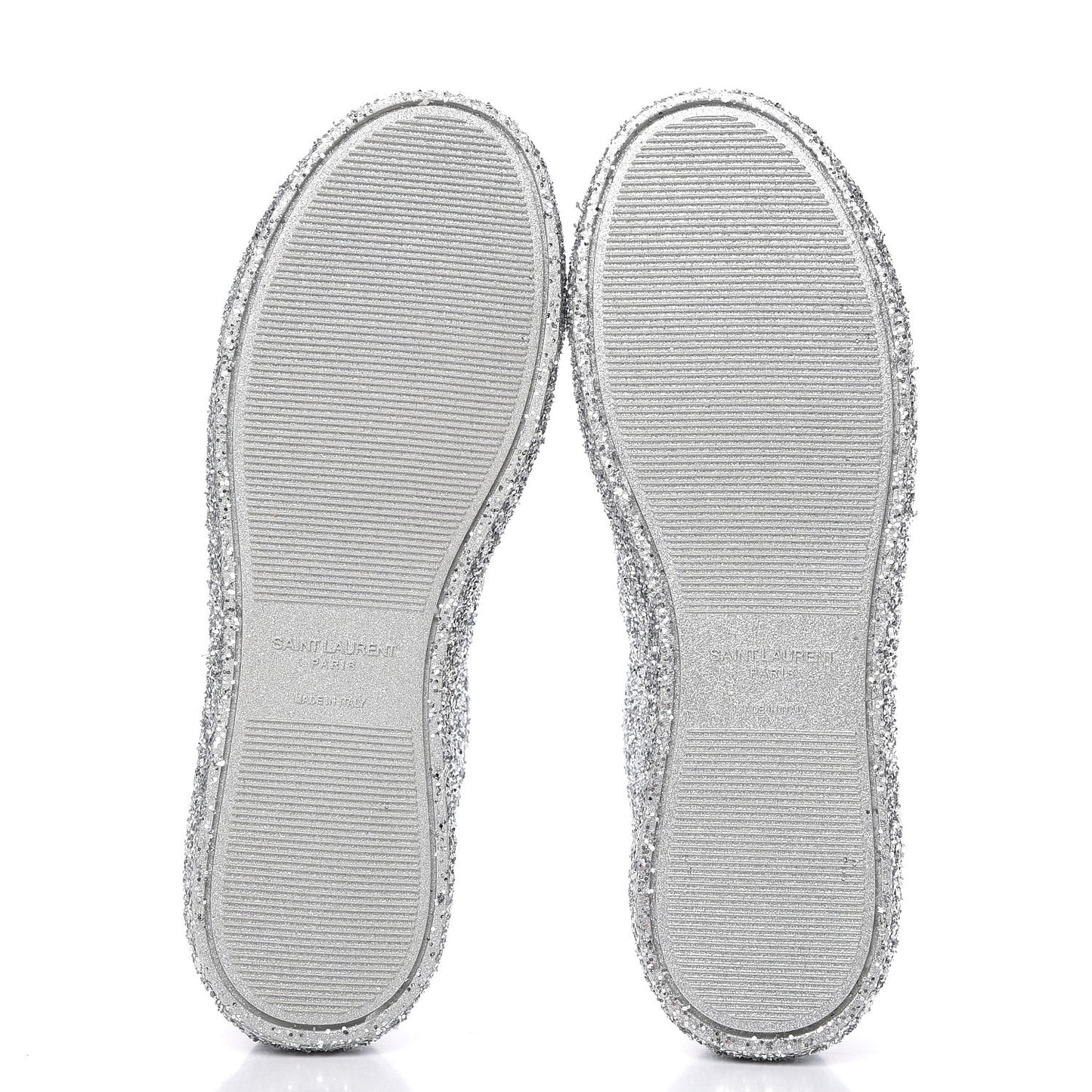 Calfskin Crystal Glitter Andy Sneakers 37.5 Silver