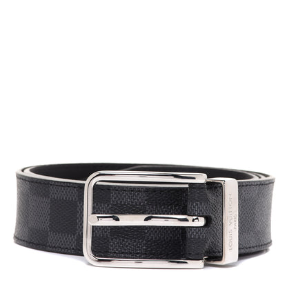 Louis Vuitton Damier Graphite Calfskin Belt 85 34 Black 1 of 8