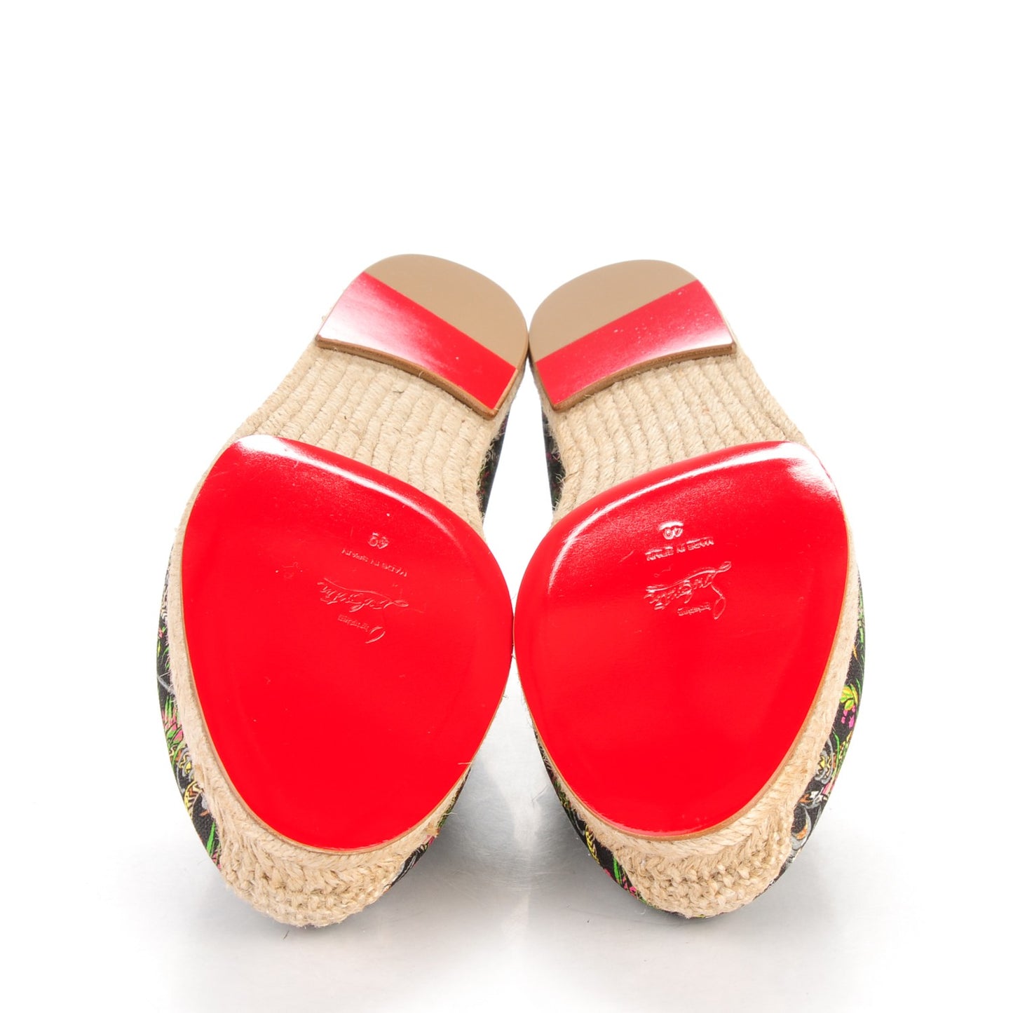 Canvas Loubi Jungle Print Ares Spikes Flat Espadrilles 40 Black