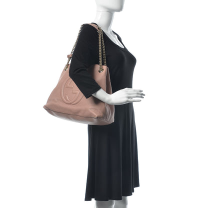 Gucci Pebbled Calfskin Medium Soho Chain Shoulder Bag Dark Cipria 2 of 14