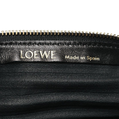 Loewe Lambskin Pleated Bracelet Pouch Shoulder Bag Black 6 of 9