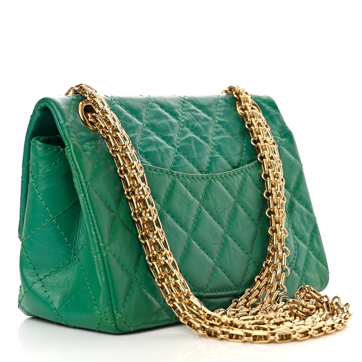 Chanel Aged Calfskin Quilted 2.55 Reissue Mini Flap Green 3 of 10