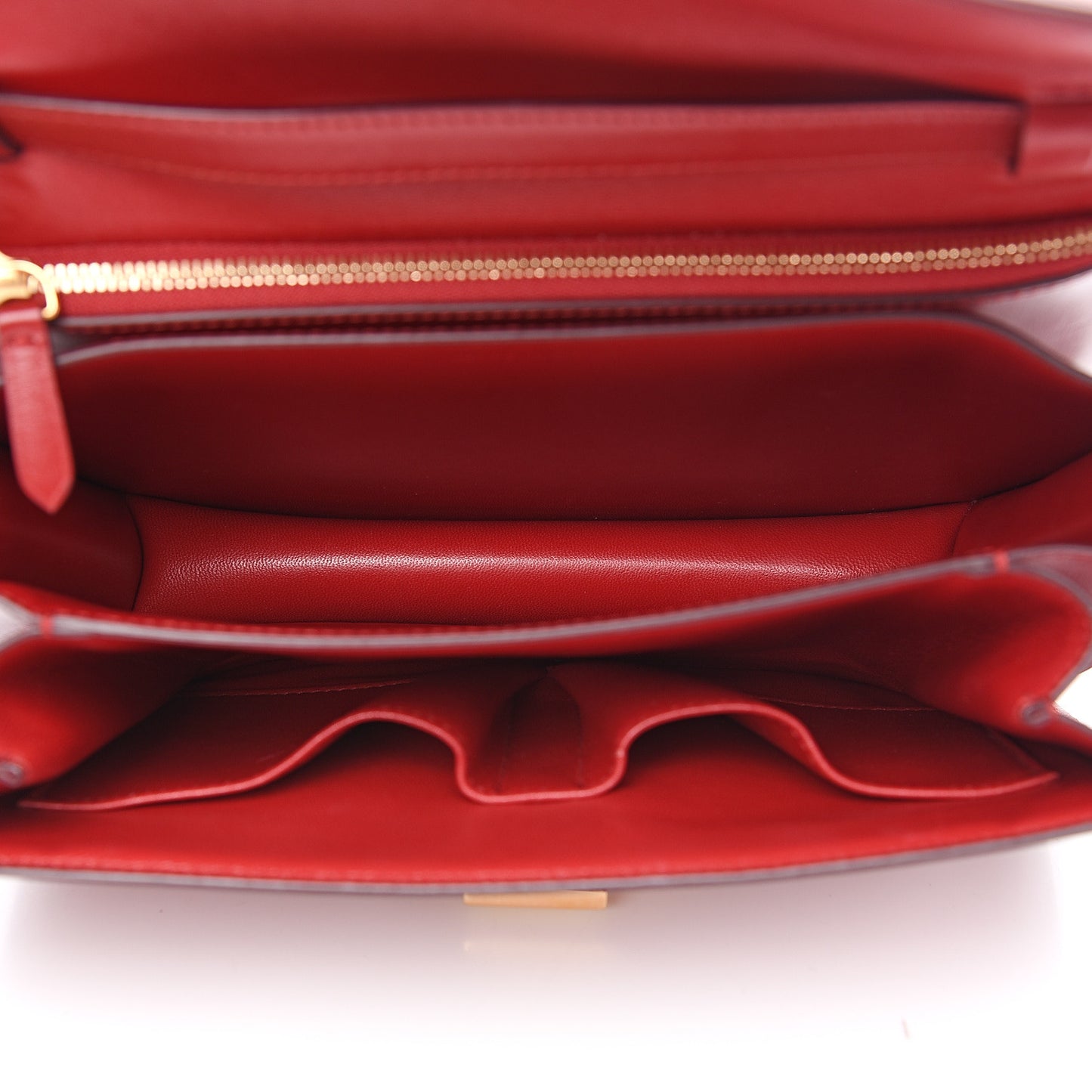 Box Calfskin Medium Classic Box Flap Bag Red